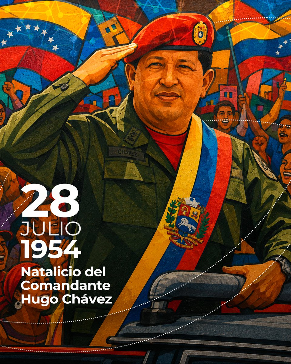 yvangil's tweet photo. Rendimos homenaje al nacimiento del Comandante Hugo Chávez, líder de la Revolución Bolivariana y amigo de los pueblos del mundo. Chávez promovió la soberanía científica y el desarrollo de tecnología nacional como una prioridad fundamental, con el objetivo de poner el conocimiento científico al servicio de las necesidades sociales del país. 

Con esta visión en mente, se creó el Ministerio de Ciencia y Tecnología, así como una serie de programas, leyes e institutos que continúan fortaleciendo la independencia científica y tecnológica de Venezuela. Estos valores y esfuerzos continúan hoy reflejados en el compromiso del Gobierno Bolivariano y el trabajo del Mincyt con el desarrollo tecnológico a favor del pueblo.