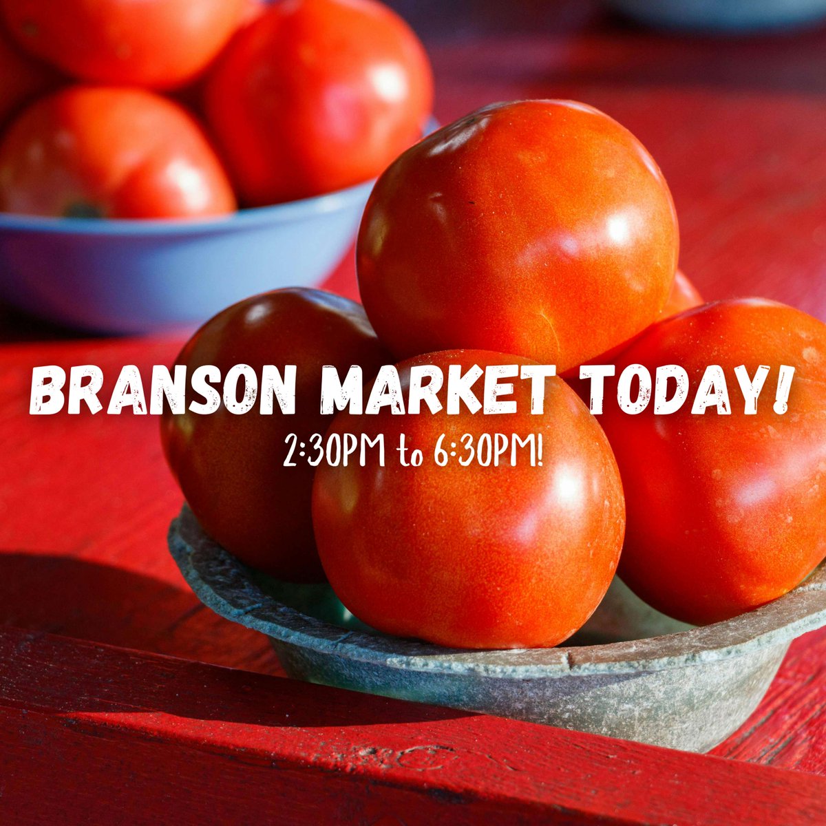 FMOzarks's tweet photo. It's Branson Market day! Join us in the parking lot at the end of the Branson Landin by Bass Pro Shops from 2:30pm to 6:30pm. Eat and shop local with Farmers Market of the Ozarks! https://t.co/rppNkVjYLq