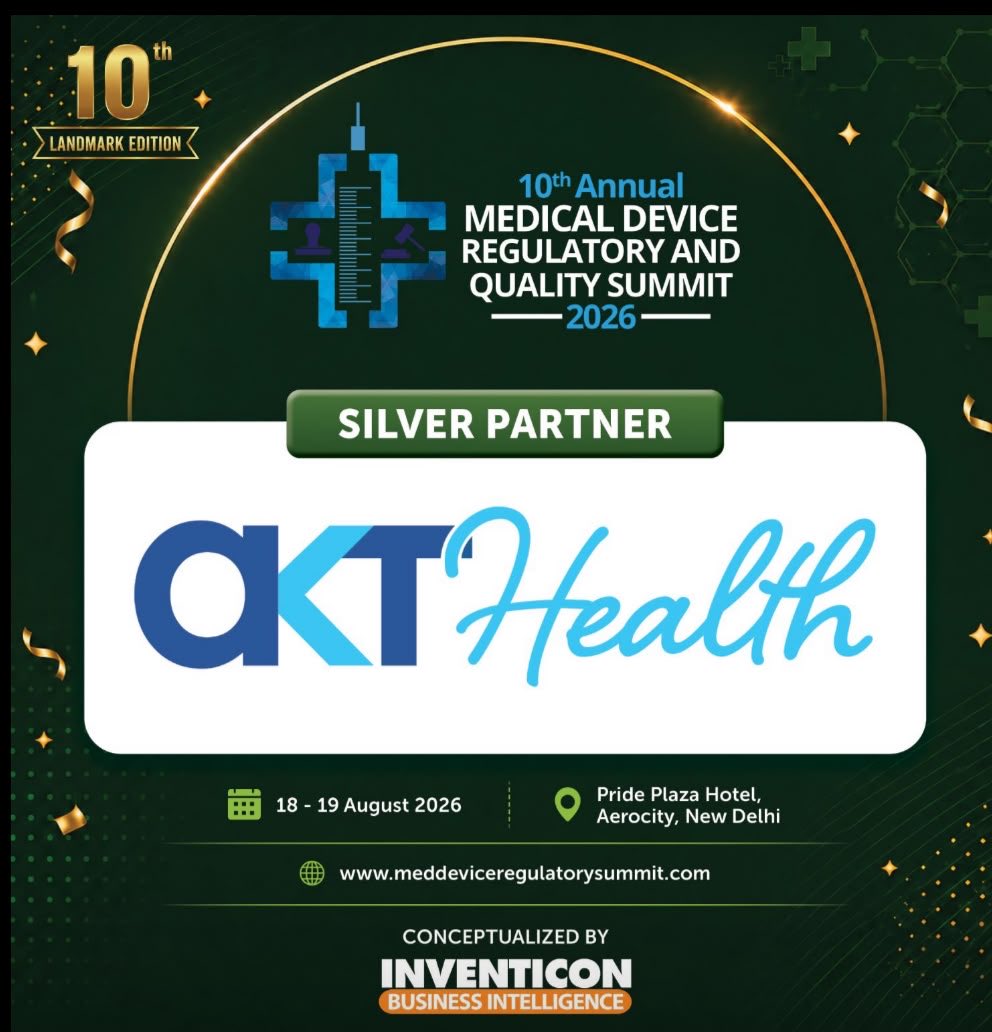 RegXtrakt's tweet photo. 10 years strong. 
AKT Health is honored to partner with the Medical Device Regulatory and Quality Summit 2026 as Silver Partner. 

Catch us in New Delhi this August.

#AKTHealth #MedDeviceCompliance https://t.co/xqZoZqzlcJ