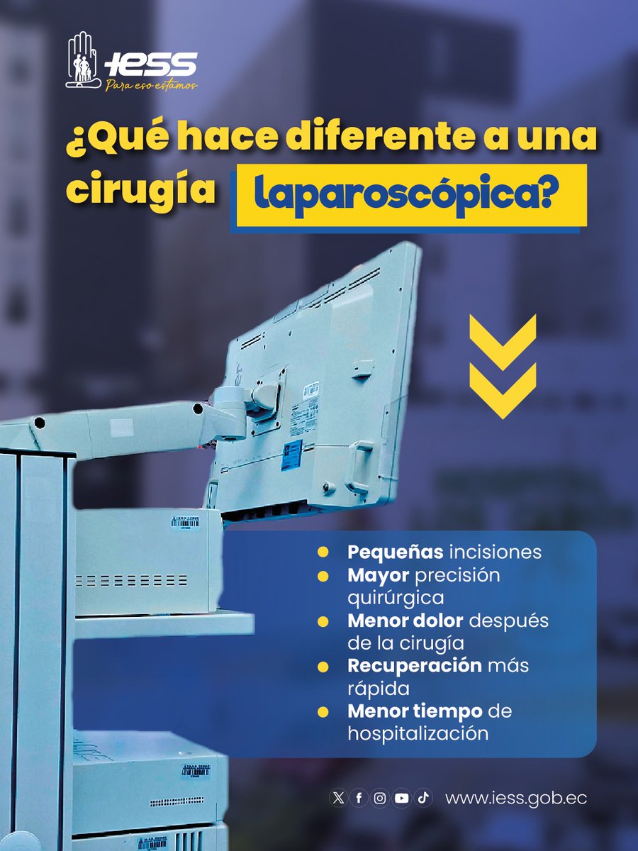 IESS_Ceibos's tweet photo. #IESSteCuida | Una cirugía mínimamente   invasiva permite una recuperación más rápida para el paciente.

En el @IESS_Ceibos seguimos incorporando tecnología para brindar procedimientos seguros. https://t.co/dqztK3md3G