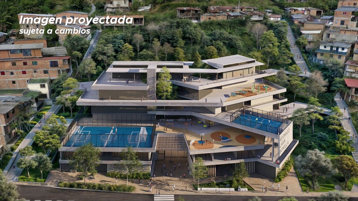Ragobo7's tweet photo. Segundo de los tres megacolegios que se construirán en Manrique, en el nororiente de Medellín. Sección Escuela Rodrigo Lara Bonilla, bajo el concepto de Escuela Inteligente, beneficiará a 660 estudiantes en las jornadas de preescolar, primaria y bachillerato. https://t.co/nrIjKETF7q