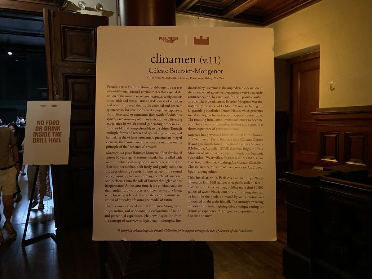 pondaroski's tweet photo. 20260726 Viewing & Listening To Clinamen (v.11) By Céleste Boursier-Mougenot During These Un-Normal Times, The Park Avenue Armory, New York City, NY. Z.
#pondaroski
#JoeZiolkowski
#trajectoryportfolio
#unnormal
#artcrawl
#joynagy
#theparkavenuearmory
#célesteboursiermougenot https://t.co/M0f0MSiZy9