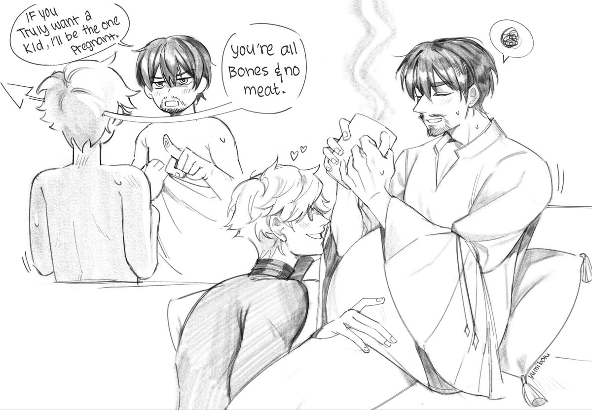 yumibolu's tweet photo. cw//mpreg QO
Joke drawing but…Love reading preggio fanfics before bed 😤
 #qiolru https://t.co/iXEYRRdN9i