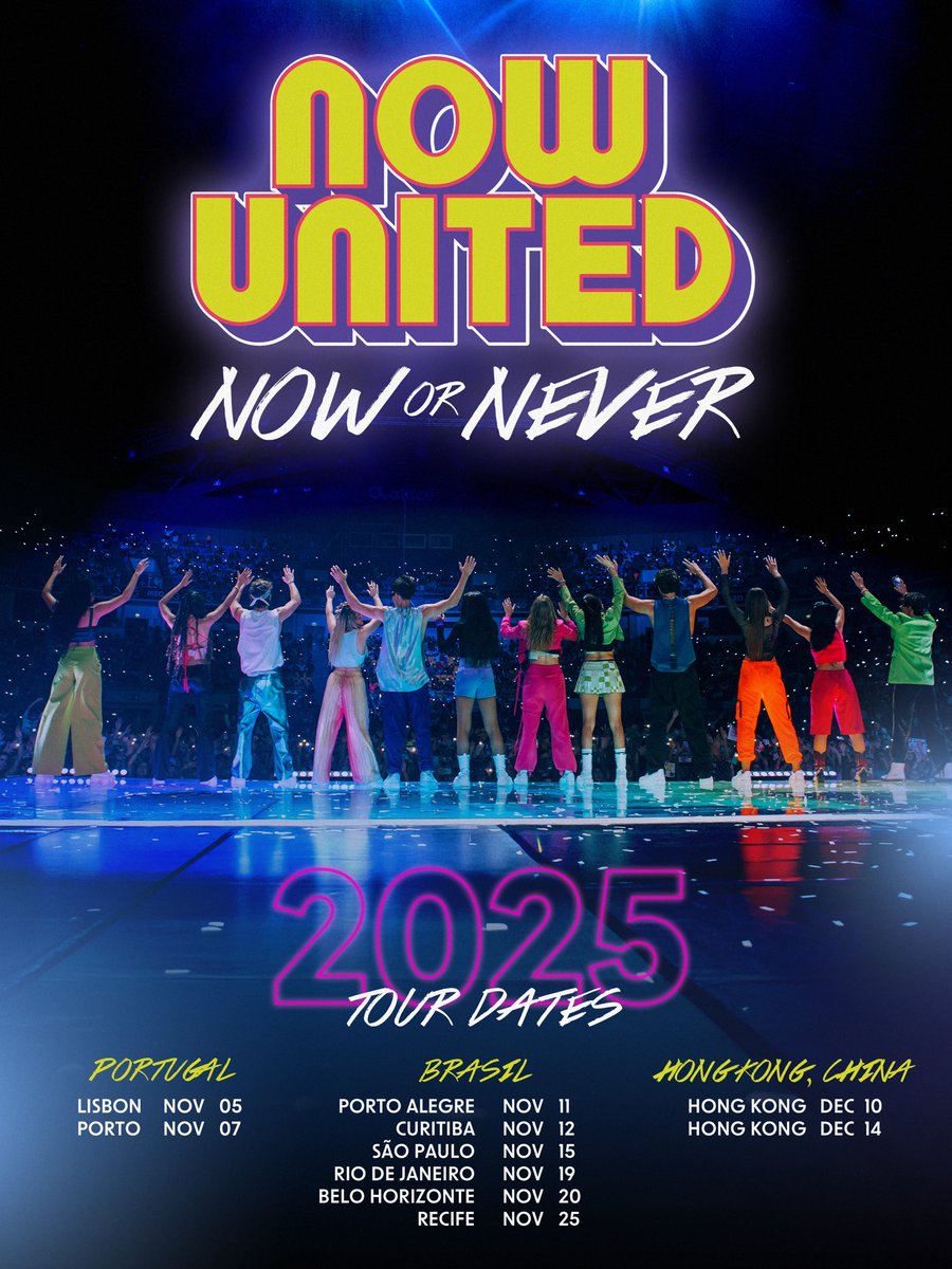 todayinnu's tweet photo. 1 year ago today, Now United officially announced the Now Or Never Tour, which included shows in Portugal, Brazil, and Hong Kong. https://t.co/jQbuHHHevl
