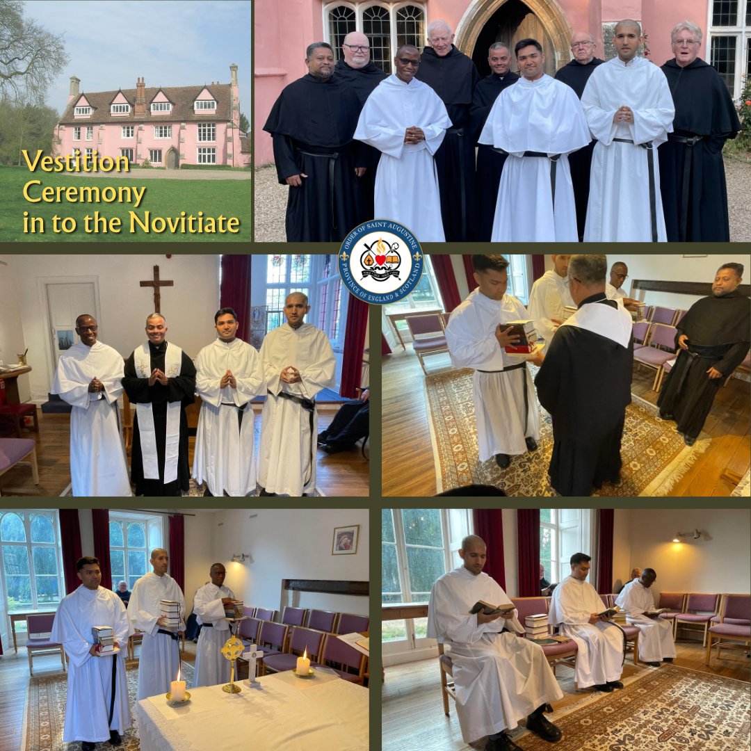 StAugustinesCtr's tweet photo. Our Three novices, Henry, Royston, Waqas, begin Augustinian novitiate, receiving habit, committing to Christ, fraternity, formation, prayer, guided by Fr. John Bosco. https://t.co/6vj2ZLOu9B