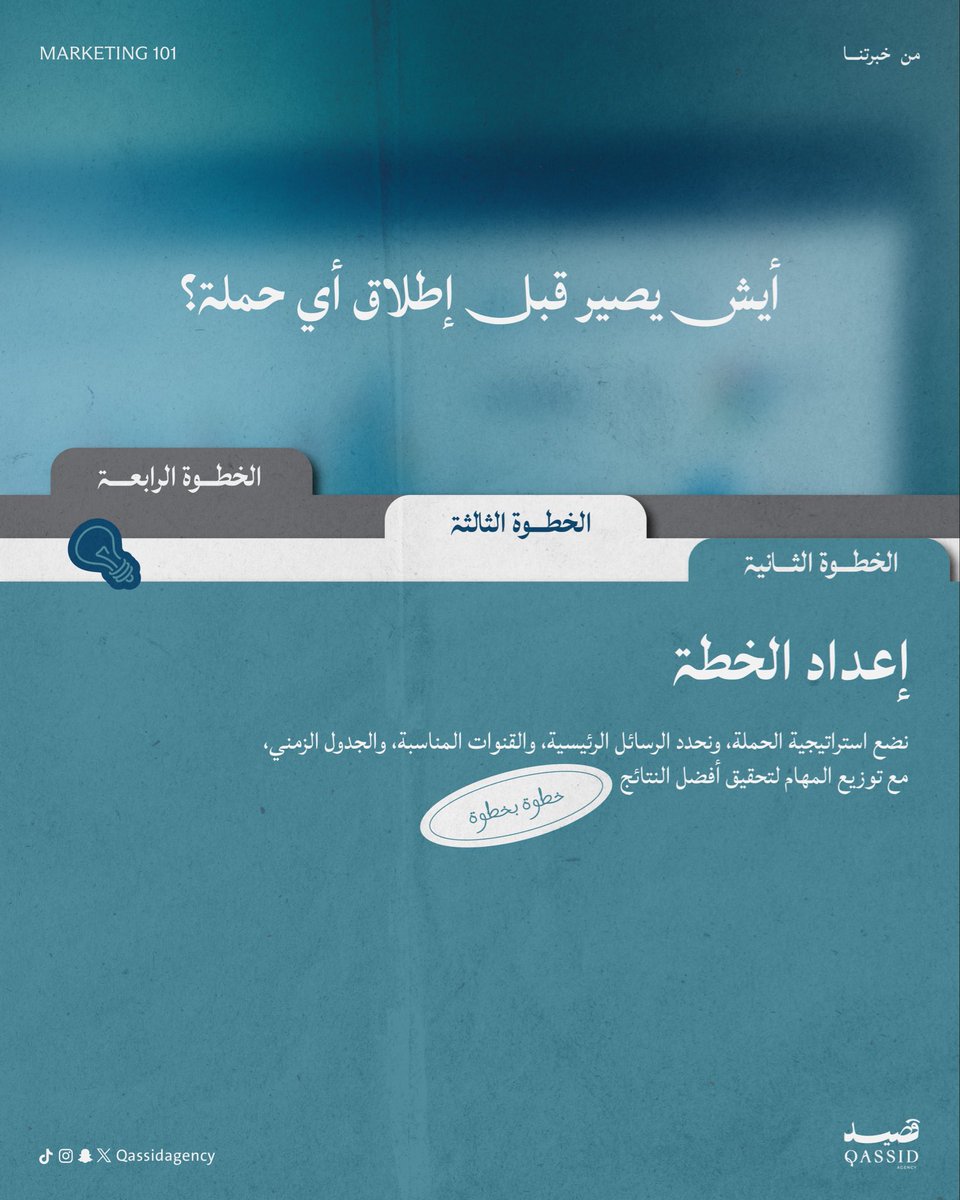 qassidagency's tweet photo. كل حملة تبدأ بفكرة ،لكن نجاحها بعد توفيق الله يبدأ بخطة🩵 https://t.co/THNFvJ4hEs
