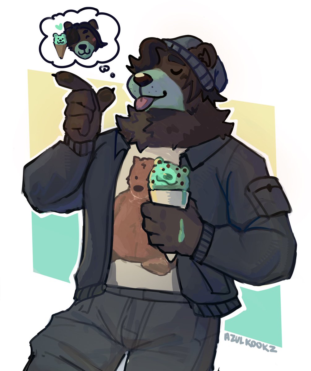 Azulkookz's tweet photo. Enjoying ice cream 🍦🐻 https://t.co/iyL8fyzw3j