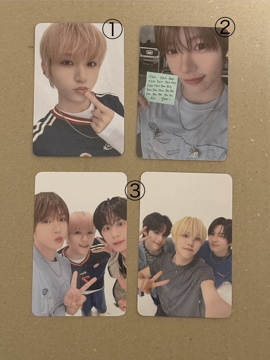 kittycham51's tweet photo. AHOF アホプ　RUN TO YOU トレカ 交換

【譲】dududo showroom
①DIGIPACK購入特典　ダイスケ
②PHOTOBOOK購入特典　シュアイボ
③3万ウォン以上購入特典

【求】
①②→DIGIPACK購入特典　ズアン
③→同種　ズアン

郵送での交換を希望いたします。
お心当たりのある方はお気軽にご連絡ください🙇🏻‍♀️ https://t.co/swe7gzdo3f