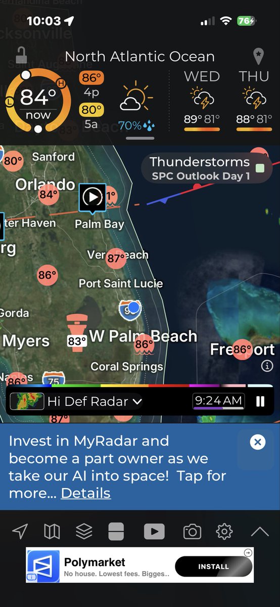 MrsKAnder30's tweet photo. @FLStormChasers_ Huh?  I am in the little sliver of pink on the east coast. https://t.co/VAtb2y0VhS