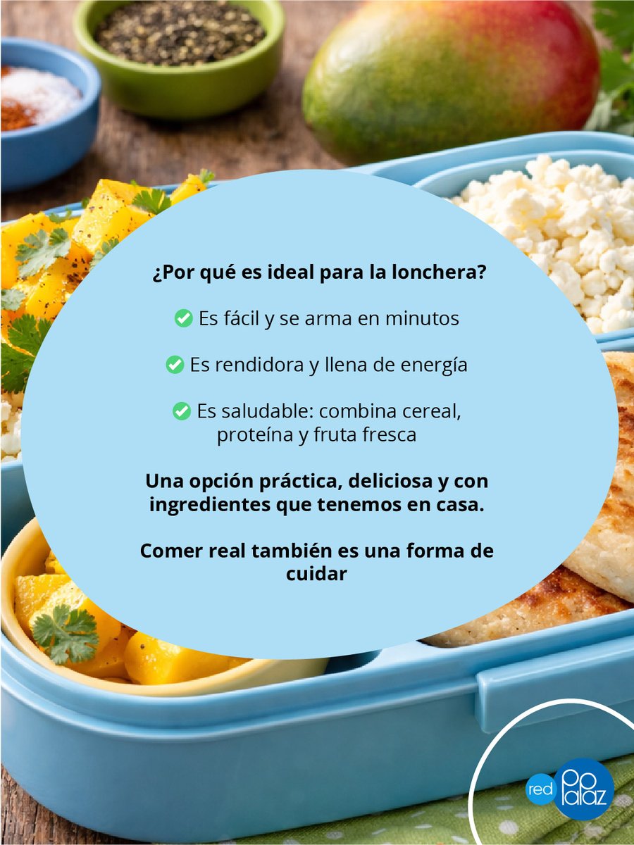 RedPaPaz's tweet photo. 🫓🧀🥭 Lo simple también nutre.

Arepa con queso + mango en cubos: una lonchera fácil y saludable, hecha con alimentos reales. Ideal para toda la familia.

¿Qué arepa te gusta más? Déjanos tus comentarios.

👉 Comer rico y real también hace parte del cuidado. https://t.co/yfSrsKyJsR
