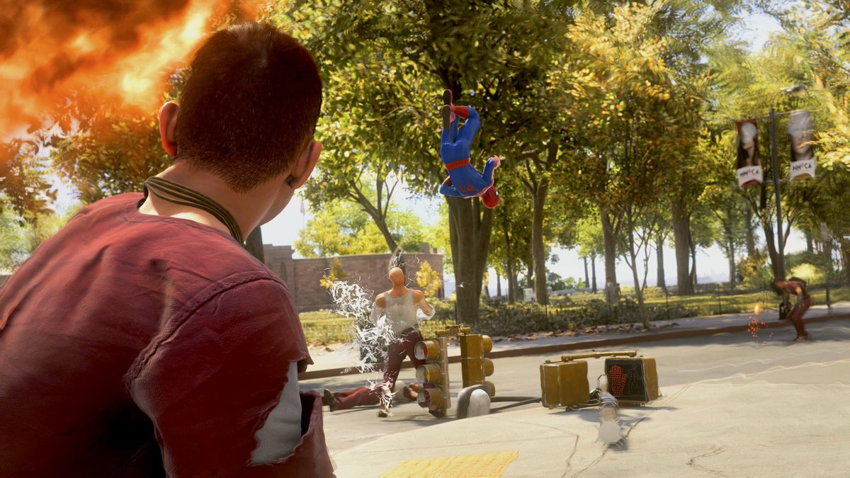 dogblessjakey's tweet photo. The Brand New Day suit is… fine. I like it. Insomniac sort of struggles translating live-action to video game, and more often than not it takes updates to fix the suits (The lenses are wonky, very reminiscent of the TASM suit and Tobey’s suit in general has always looked weird) https://t.co/68HeNBdJ1c