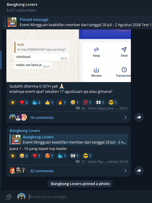 bangkong_lovers's tweet photo. wadudu...🥳
tiba tiba whale-nya Bangkong Lovers berbagi 0.1 ETH bagi 10 member nih guys ( cek komentar )

Nah,,! Buat kamu yang belum dapet
sekarang ada challenge top 10 LB chatt di CH diskusi juga  ada rewardnya lo !
yuk join sekarang ; https://t.co/thQcjOwrCc https://t.co/up6rTo4H78