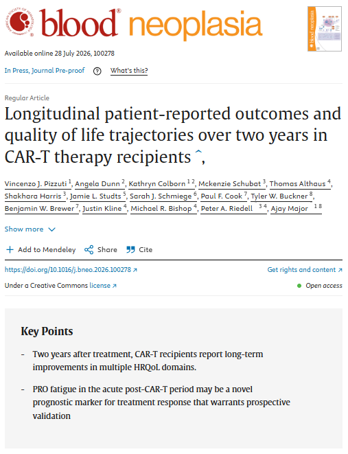 CULymphoma's tweet photo. Chief resident Dr. @vpizzuti44 @CUDeptMedicine and @CUHematology faculty Dr. @majorajay just published an analysis of longitudinal patient-reported outcomes over two years after receipt of CAR T-cell therapy, now in @BloodPortfolio. #lymsm #mmsm
https://t.co/4alwM1kz9O https://t.co/FXYjmjiQTg