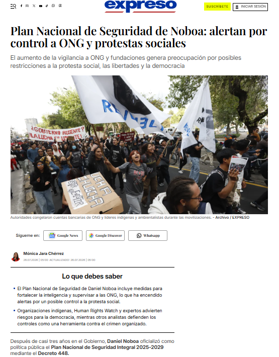 UIDE's tweet photo. 🛡️ #UIDEtoday | Wilson Goyes, director de la Escuela de Gestión de Riesgos, analizó en @Expresoec el Plan Nacional de Seguridad y explicó que el control a ONG ayuda a detectar redes del crimen organizado.

https://t.co/vSZDiYbV9u https://t.co/mQ34Yfxm1K
