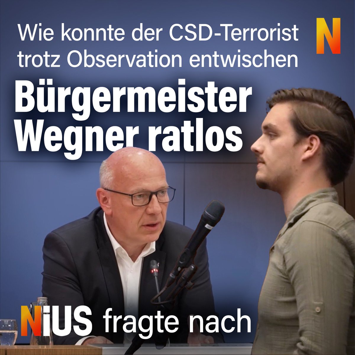 niusde_'s tweet photo. Berliner Senat hält Pressekonferenz zum Terroranschlag auf den CSD. Auf die Frage von NIUS, wie der Attentäter trotz Überwachung entkommen konnte, war Berlins regierender Bürgermeister ratlos: Die Antworten darauf hätte er selbst gerne.
https://t.co/rlf7wxmsta https://t.co/ZhCRkFTfzc