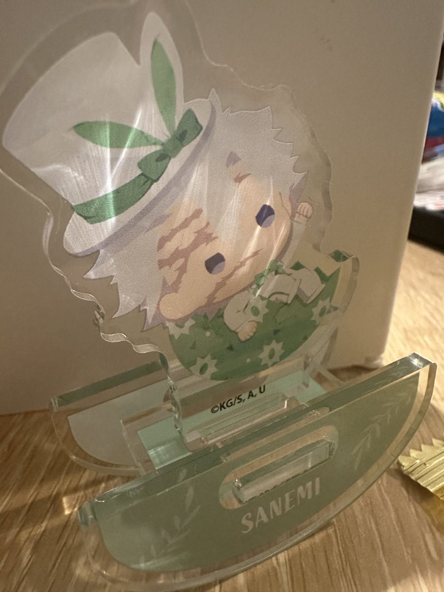 motomy_y's tweet photo. 今日出先でたまたま見つけて買��たゆらふわイースターのアクスタ
組み立て方が分からず10分くらい格闘した https://t.co/FMGQ70yeFO