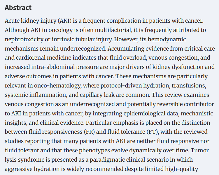 CKJsocial's tweet photo. Drowning the kidneys: 

from fluid overload to physiology-guided fluid management in onco-hematology

https://t.co/OaRMrYGEfC https://t.co/Sst8b97uuJ