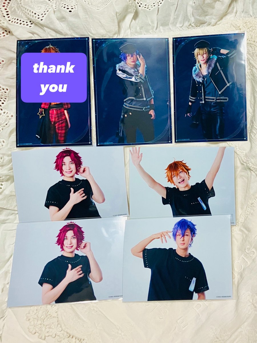 nacchi0803's tweet photo. 【交換】あんステ 10th ライブ ランブロ ブロマイド

譲）スバル、真緒、薫、アドニス、英智、弓弦、斑

求）零、凪砂、みか（縦）、颯馬

求は3枚目画像❤️＞⭐️をご参照ください。
郵送または、各会場付近にてお手渡し可能です。
よろしくお願いいたします。 https://t.co/b2KLgb2OgL