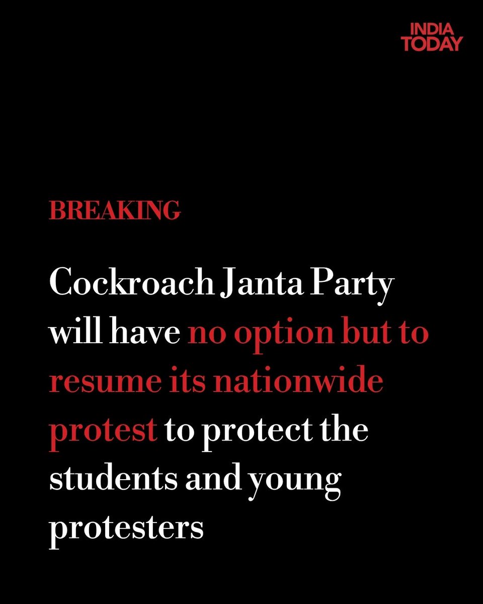 IndiaToday's tweet photo. The Cockroach Janta Party will have no option but to resume its nationwide protests to protect students and young protesters: : CJP amidst the interim order of Supreme Court

#Viral #Trending #AbhijeetDipke #SouravDas #StudentsProtest https://t.co/JSd5YbuXQu