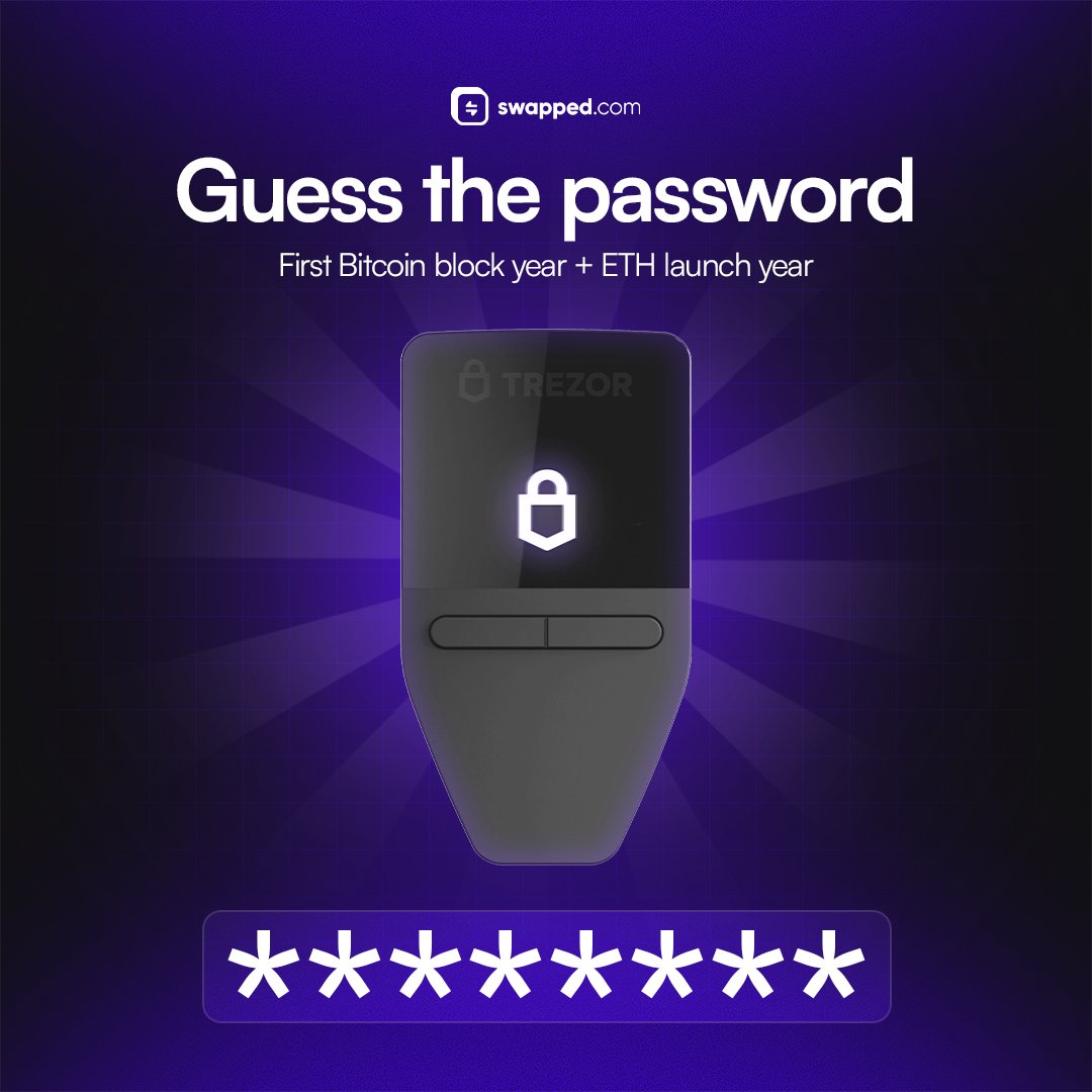 swappedcom's tweet photo. Can you guess the password from these two clues?

- Year of Bitcoin's first block
- $ETH launch year https://t.co/PUfmn3pqH7