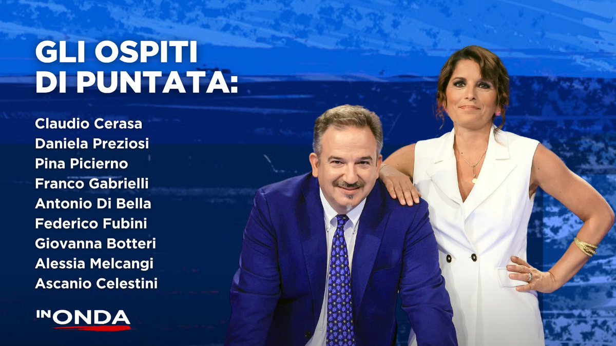 InOndaLa7's tweet photo. #StaserainTV #InOnda puntata lunga con i nostri @mariannaaprile @lucatelese e gli ospiti: 
@claudiocerasa @danielapreziosi @pinapic Franco Gabrielli @AntDiBella @federicofubini @BotteriGiovanna @AlessiaMelcangi @AscanioCelestin 

Su @La7tv, https://t.co/OYrGFz6i1a e App #La7 https://t.co/UjFQ2q8E1o