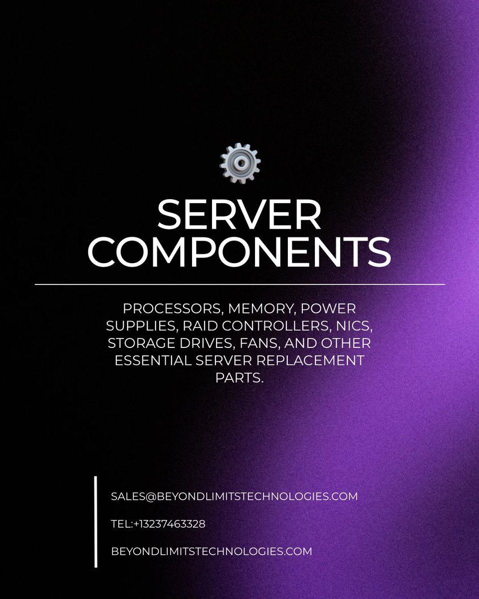 Bltech2026's tweet photo. Our solutions include:
🖥️ Enterprise Servers
💾 Storage Solutions
🌐 Networking Equipment
⚙️ Server Components

📩 Contact Beyond Limits Technologies to discuss your IT hardware requirements.
#BeyondLimitsTechnologies #EnterpriseIT #ServerSolutions #DataCenter #Networking https://t.co/jOMbBNVdOI