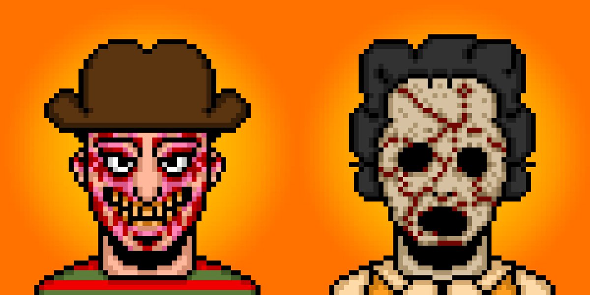 punkfellas's tweet photo. Gm Punks
1/1 singular traits from masterpiece of pixel art @NOXtoshi

🟠freddy krueger (nightmare on elm street) 
🟠Leather face v.1 (texas chainsaw massacre) 

We are stacking 'culture' on bitcoin. 
Stay Punks🤘🤘 https://t.co/Ot5l2PL3A8