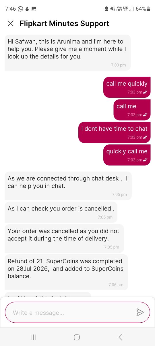 Safwanmujawar's tweet photo. @flipkartsupport nice so the customer is fake here as per you. Attaching the ss of your so called chat bot support. https://t.co/nylNJ7jy0U