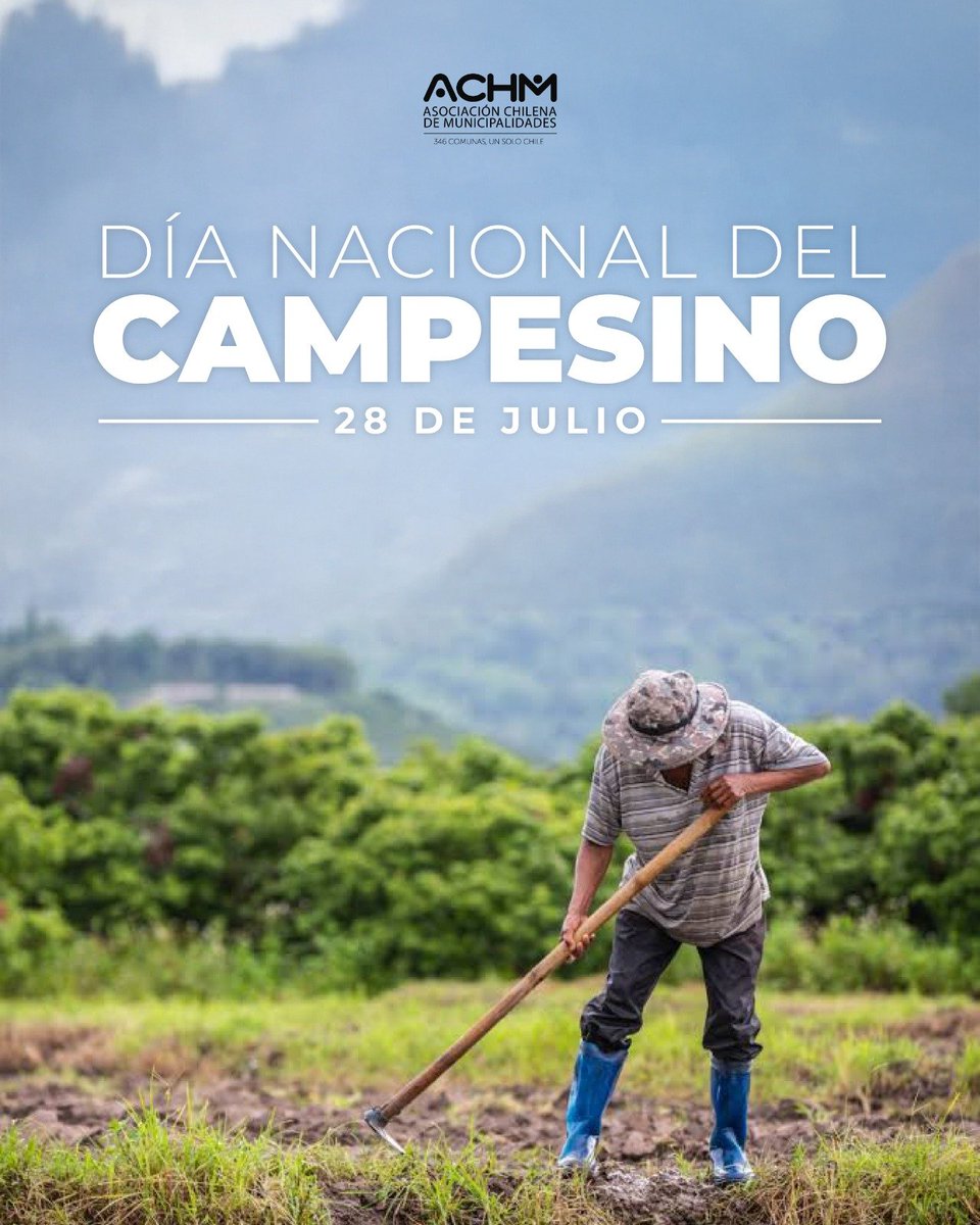 ACHMChile's tweet photo. 🌾 En el Día de las Campesinas y los Campesinos, la ACHM reconoce a quienes trabajan la tierra, producen nuestros alimentos y mantienen vivas las tradiciones rurales. Su labor es fundamental para el desarrollo de las comunas y de Chile. ¡Feliz día! 🌱 https://t.co/BjKxdrfoCa