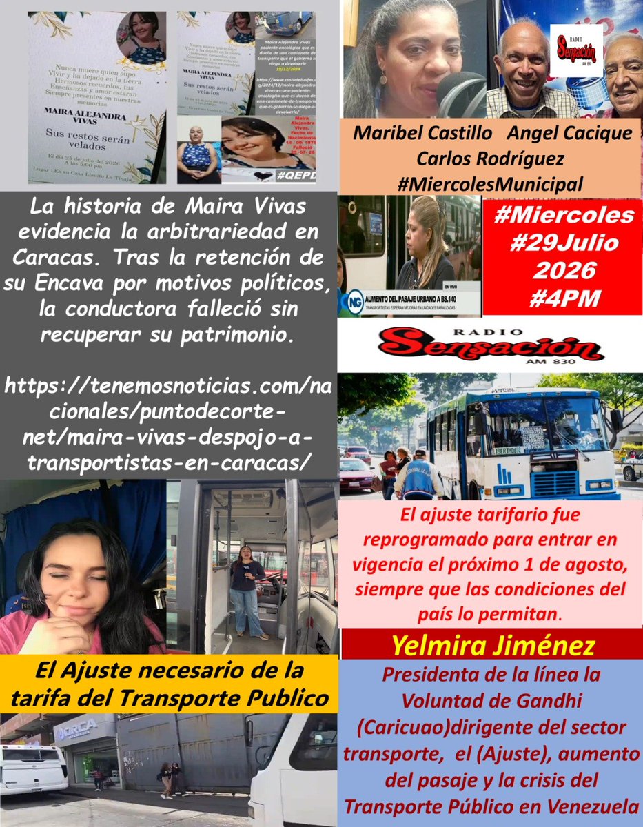 angelcacique's tweet photo. #Miercoles #29Julio2026 #4PM @radioam830 @YelmiraJB
El transporte público en Caracas. @CastilloMaribel Maribel Castillo @EdilcarlosR_Ccs Carlos Rodríguez @angelcacique https://t.co/MjYokcrOy3 https://t.co/6Uc7KKtjCn