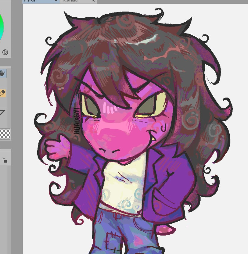 HUAIXGYI's tweet photo. little susie chibi i made. who knows,, maybe u guys cud even have her as a little keychain maybe #deltarune https://t.co/B6UfahBcfQ