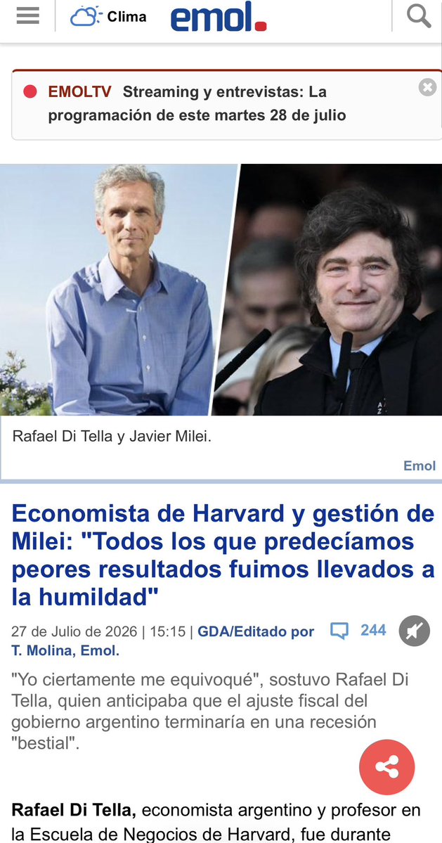 AXELKAISER's tweet photo. Se los dijimos: @JMilei iba a ser  un éxito absoluto porque aplicó economía liberal, que es la única que funciona. Y además, precedido por una revolución a nivel de ideas que le dieron una base sólida para hacer los cambios.  Muchos economistas Mainstream no entienden de economía política e incluso poco de economía.