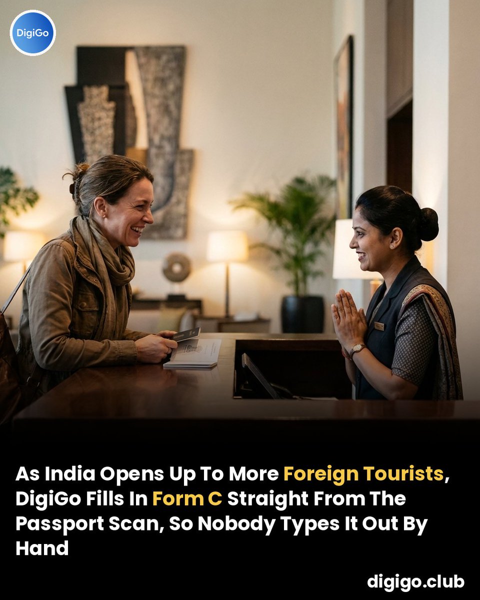 digigoclub's tweet photo. India is opening up to more foreign tourists, so expect more Form C at the front desk. 

DigiGo, India's digital check-in and KYC platform for hotels, reads the passport and fills in Form C from the scan. No typing by hand. 

https://t.co/S6Cu4NkrDV #HotelTech #automatedformC https://t.co/7e2ForzVH1