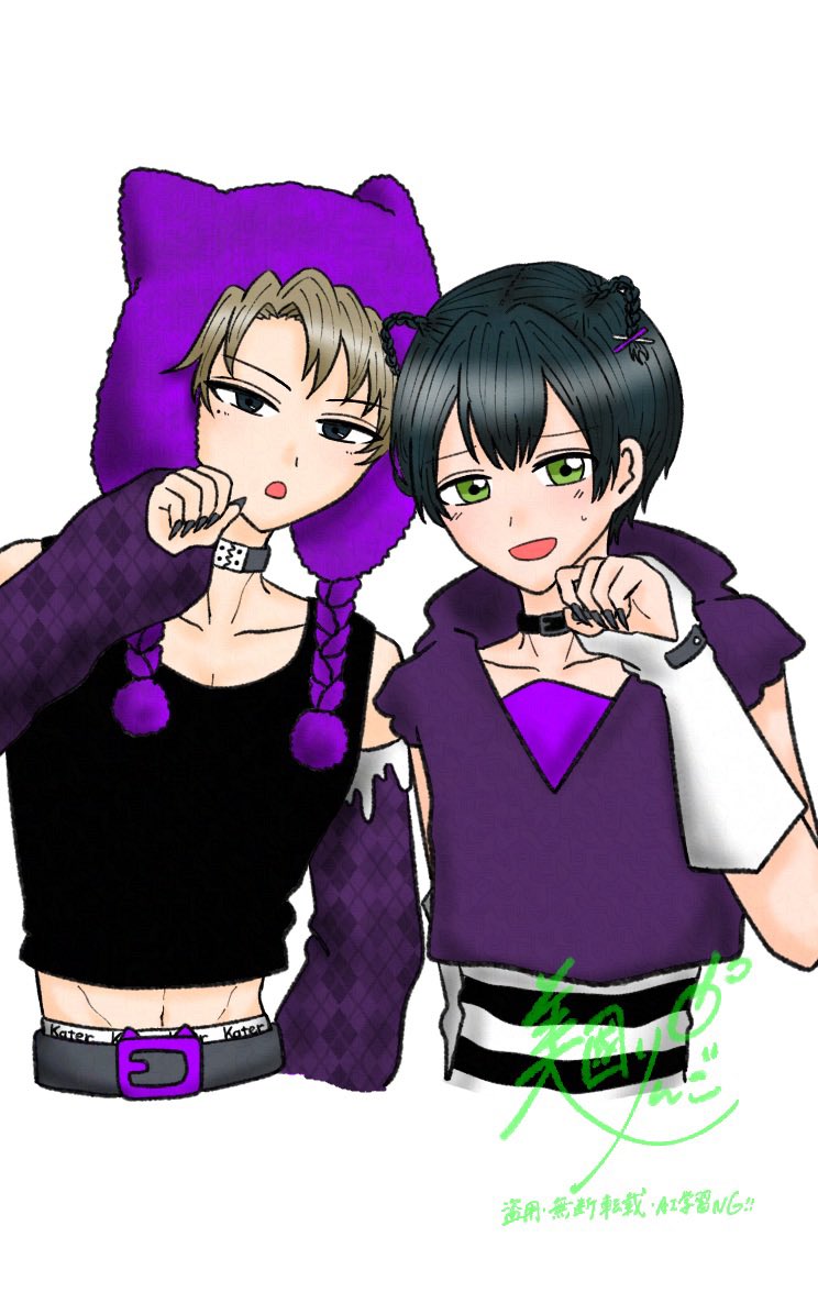 mikuniringo's tweet photo. らくろわ、ふ〜うんじ、あいきょ〜も完成🫶理想どおりに描けてだいまんぞく！ https://t.co/zL4Ds5fRMl