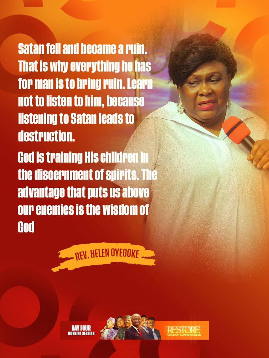 TheKlimNg's tweet photo. Restoration is the process of breaking down the works of Satan in man, and raising up the nature and works of the High Priest, the Son of God, in man.
Excerpts from the Word Ministration by Rev'd Helen Oyegoke at #KCON26 Day 4- Morning Session.
#KCON
#THEKLIM https://t.co/hIMF0kEQfT