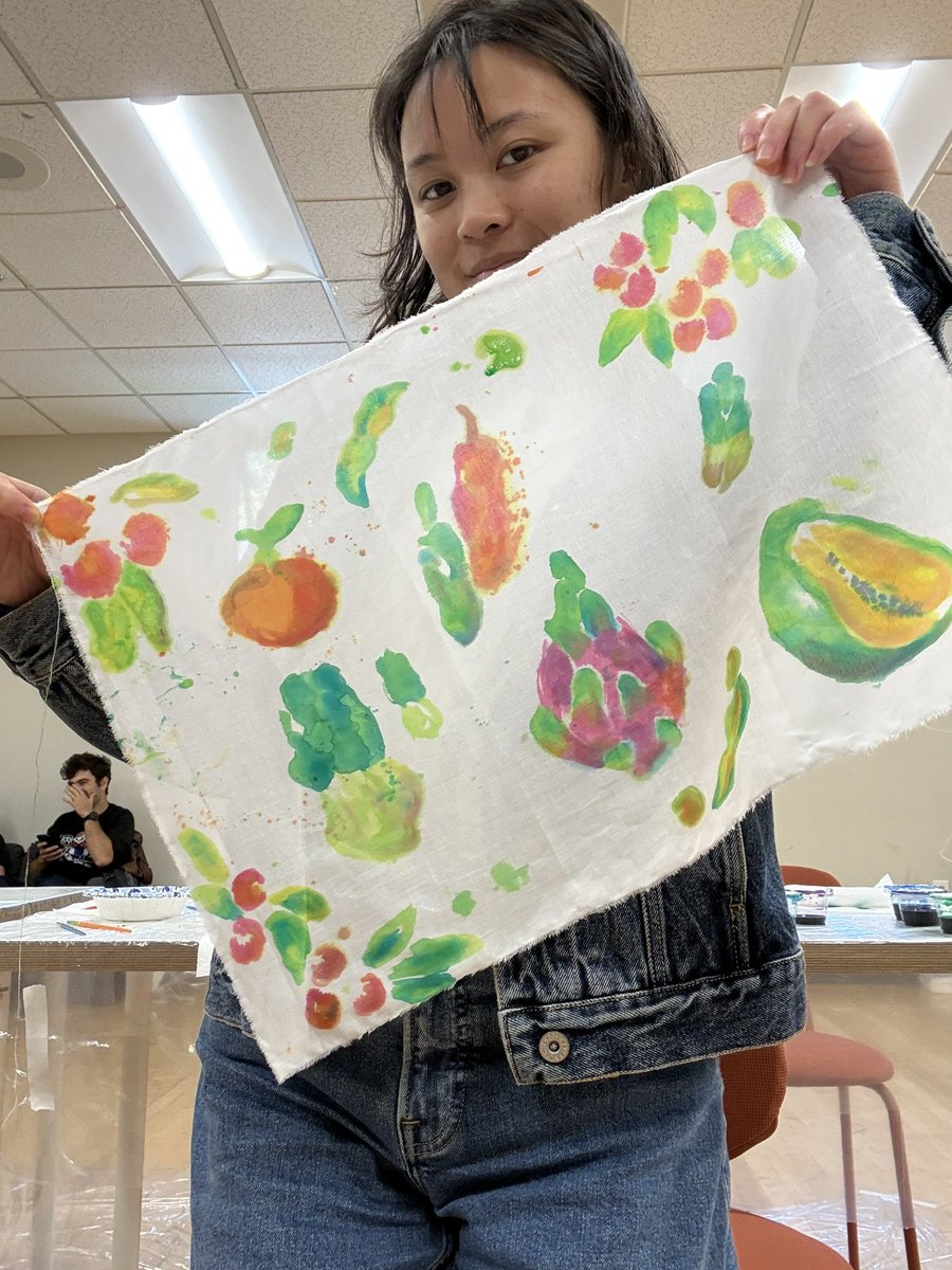 michellehui's tweet photo. turns out the cure for adulthood is just. summer camp. but for adults!

(first half of sf fidget camp: making torches, fabric dye, motors, receipt printer murals) https://t.co/QSZJhU4QAg