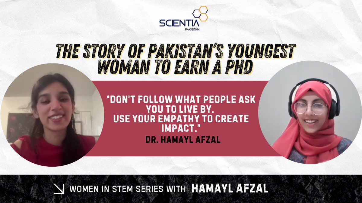 saadeqakhan's tweet photo. I was very excited to learn about the amazing journey of Pakistan's youngest PhD, Hamayl Afzal. This is one of her most detailed interviews, covering all the challenges and obstacles she faced. An inspiration to millions of Pakistani girls and women.

https://t.co/0UioO8LBg2 https://t.co/jsakpx2OaB