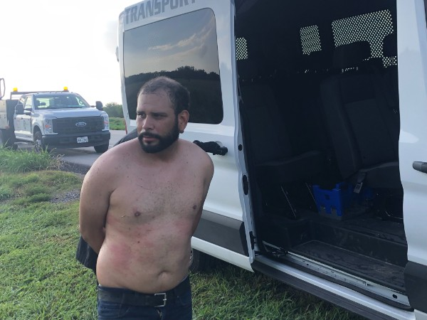 OLSTaskForce's tweet photo. This morning, an OLS Task Force interdiction deputy made a traffic stop in Goliad County. The driver fled into the brush and was arrested. He was identified as Johan Mosquera of Venezuela. 

He has been deported previously but returned illegally to the U.S.  Mosquera was arrested and is in custody at the Goliad County Jail on several state charges with a detainer for ICE. #olstaskforce