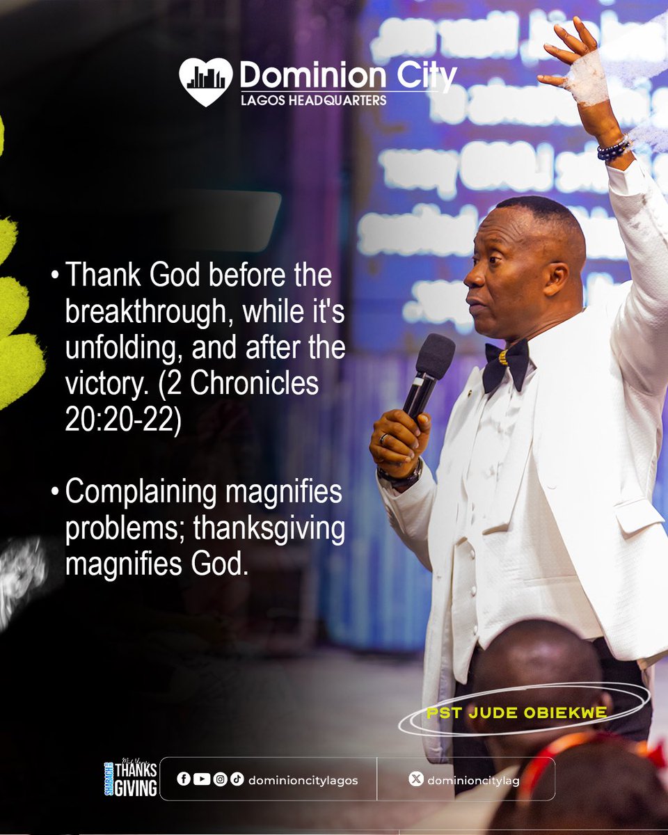 dominioncitylag's tweet photo. Sermon Nuggets by Pastor Jude Obiekwe on Thanksgiving.
#DCLagosHq #DominionCity #Shabach #MidyearThanksgiving https://t.co/jZ5B2VftPq