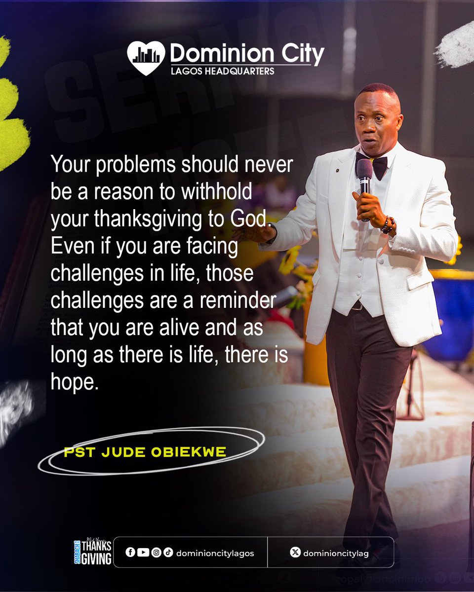 dominioncitylag's tweet photo. Sermon Nuggets by Pastor Jude Obiekwe on Thanksgiving.
#DCLagosHq #DominionCity #Shabach #MidyearThanksgiving https://t.co/ghgO7JRsEe