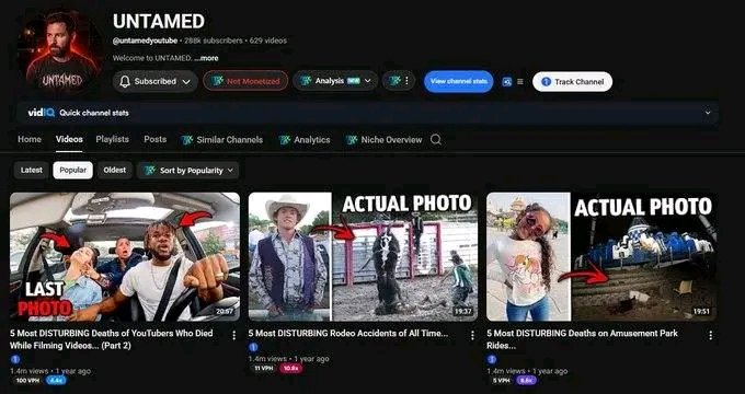 Automationblupr's tweet photo. Why do you think this channel got demonetized? 

288K+ subscribers
Millions of views
Viral content

Yet it still lost monetization.

This is a good reminder understanding YouTube's policies is just as important as creating viral content.

What do you think was the biggest reason? https://t.co/hoOwjOY8dS