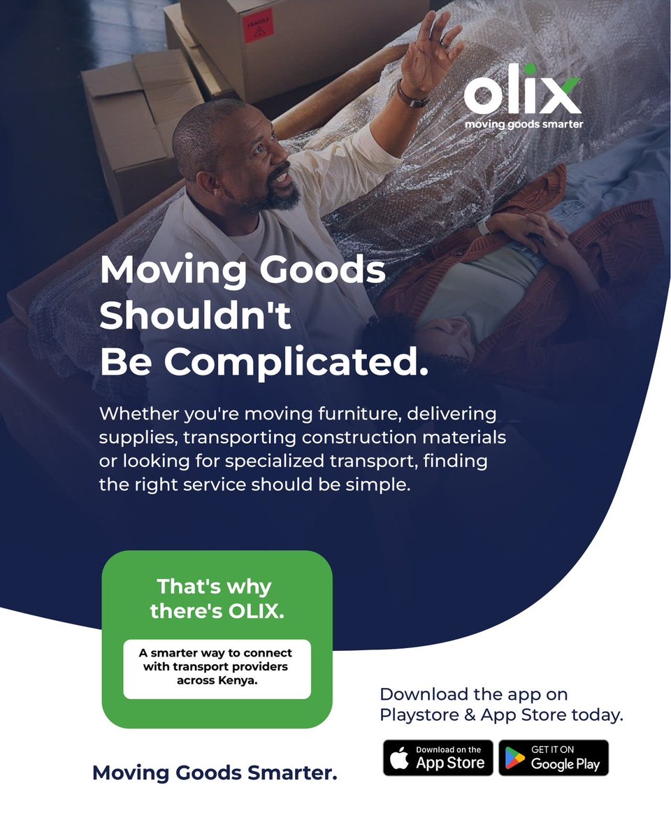 olixkenya's tweet photo. Need to move something? We've got you covered. 💚
Furniture ✔️
Business deliveries ✔️
Construction materials ✔️
Specialized transport ✔️
Download the app today and experience a smarter way to move goods. 🚚📲
#OlixKenya #logisticstransportation #movinggoodssmarter #fyp #viral https://t.co/YqRetozlCy