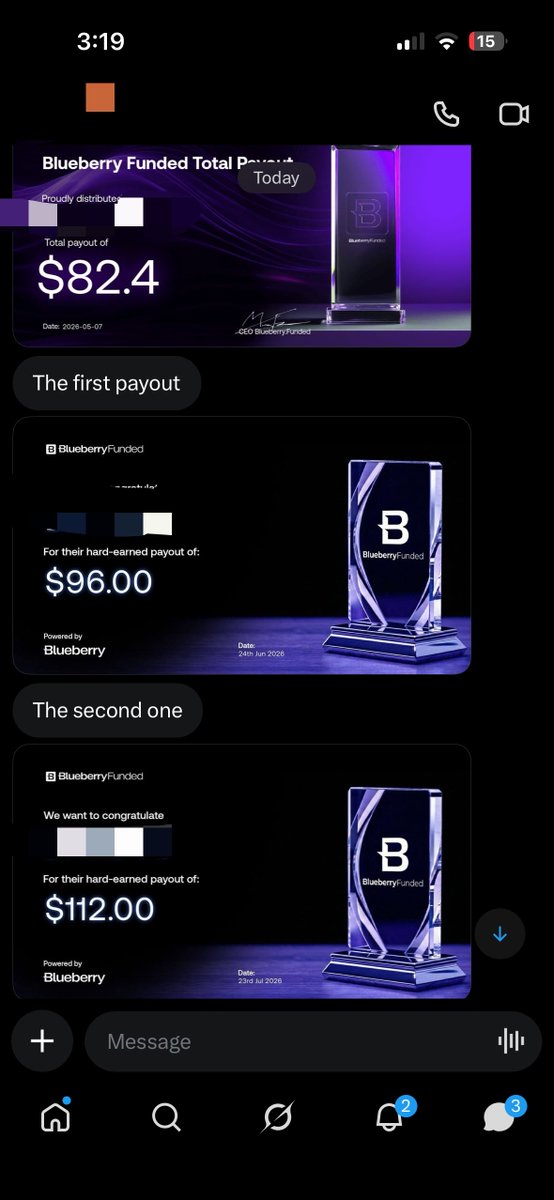 jossy_sneh's tweet photo. 3 payouts from a @BlueberryFunded giveaway account won in March.

Things like this genuinely make me happy.

A giveaway account can be the opportunity that kick-starts your trading journey when you don’t have the capital to buy an account yourself.

Take it seriously. It’s not something to gamble away because opportunities like this are limited.

If you win one, treat it like it’s your own money.