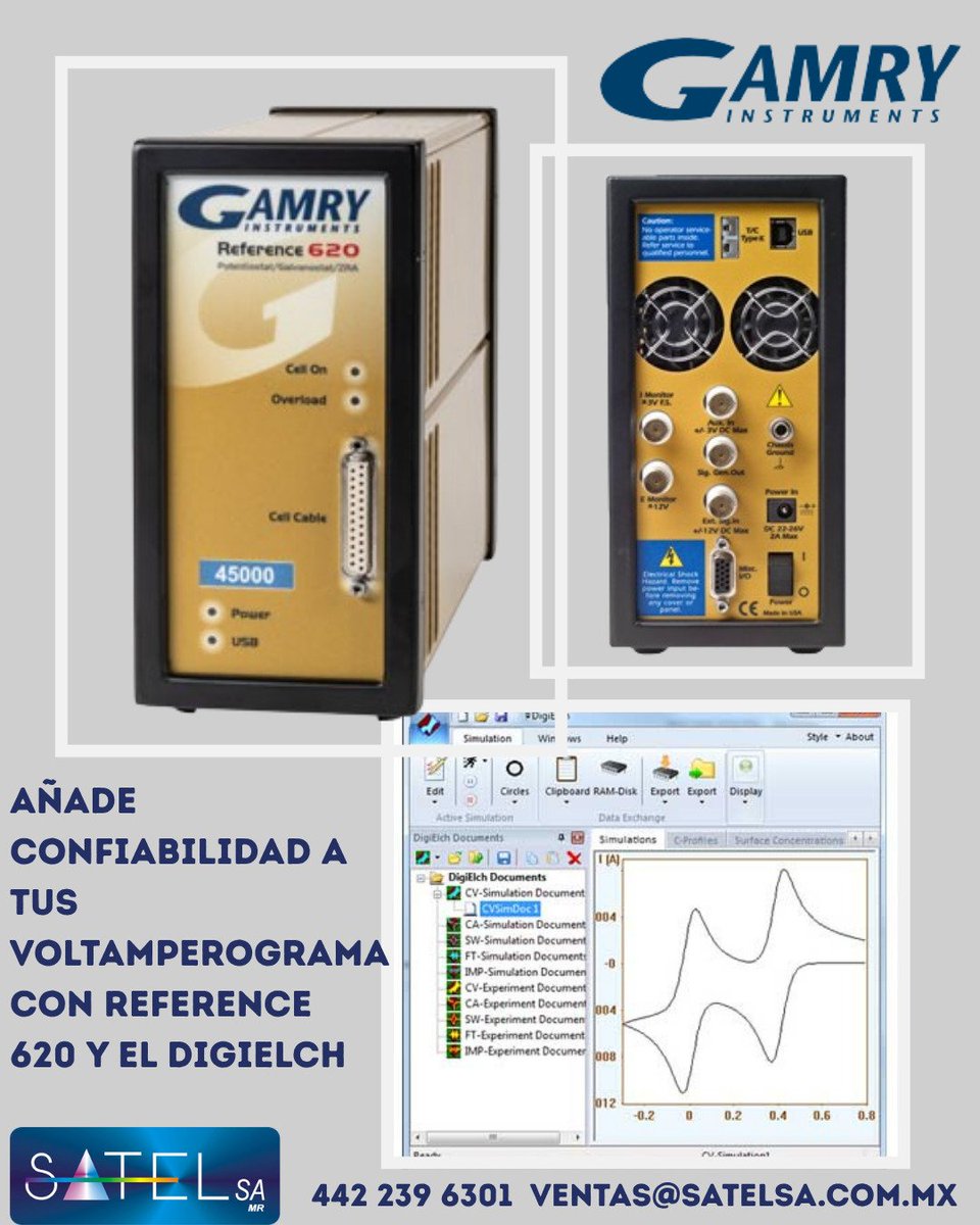 SATELSA's tweet photo. El Reference 620™, es un potenciostato/galvanostato/ZRA de alto rendimiento particularmente apropiado para aplicaciones en electroquímica física, sensores, recubrimientos y corrosión

#electroquímica #voltamperogramas #Potenciostato #corrosión #recubrimientos #satelsa #gamry https://t.co/kEKRI6WQTI