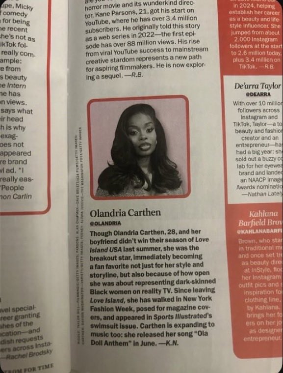 olandriabase_'s tweet photo. Olandria looks stunning in a new picture from TIME Magazine, which highlights her accolade as a TIME100 Creator! https://t.co/K3egUdXSUZ