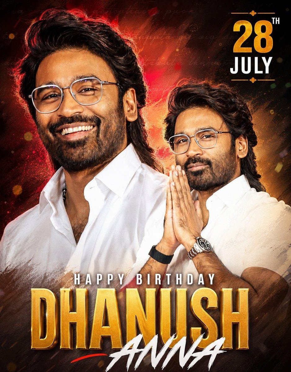 Akash8kj's tweet photo. Wishing the pride of Indian cinema endless happiness, success, and blockbuster moments! 🎉 

#om #HBDdhanush #PrideOfIndianCinemaDhanush https://t.co/IFsAIRKQ5B