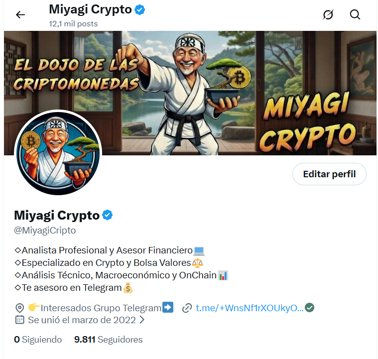 MiyagiCripto's tweet photo. 9.800 seguidores.

Si esta semana llego a los 10.000 seguidores, sorteo 1.000$ entre todos ellos.

#bitcoin https://t.co/bLa1p3LQFe