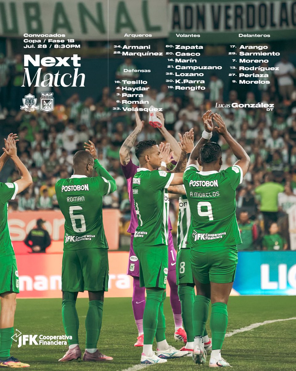 nacionaloficial's tweet photo. Estos son los convocados y el reporte médico, para el juego ante Tigres.

#VamosTodosJuntos https://t.co/EIh8NgOMj1
