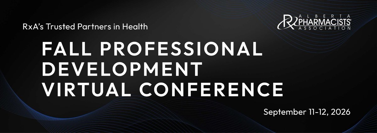 ABPharmacists's tweet photo. Registration is open for RxA’s Trusted Partners in Health Fall Professional Development Virtual Conference, September 11 to 12, 2026. Plan ahead and register for some accredited learning from home! 

Learn more and register: https://t.co/T7qQT1hrv5 https://t.co/VX2K8Mbtir