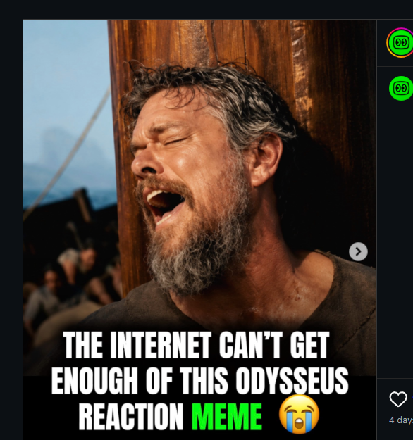 devilsiopf's tweet photo. The siren scene from Christopher Nolan's The Odyssey is going giga viral on social media

#1 most memed character in the Odyssey

Everyone in the comments and other post are posting their own versions with different captions

The odyssey is also trending right now on X trending too which makes it perfect to run: https://t.co/te8rrc0oqs

$Odysseus